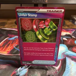 Pokemon TCG Unfair Stamp 165/167 Twilight Masquerade ACE SPEC Trainer Card - Image 1