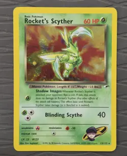 Rocket's Scyther 13/132 Gym Heroes Unlimited Holo Rare Pokemon Card MP See Pics - Image 1