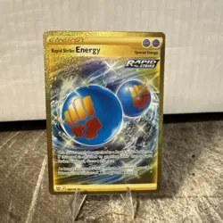 Pokemon TCG Rapid Strike Energy Gold Secret Rare Card 182/163 Battle Styles - Image 1