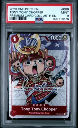 2023 ONE PIECE PREM BANDAI PREM CARD COLL 25TH ED #006 TONY TONY CHOPPER PSA 9 - Image 1