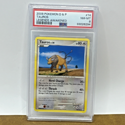 Pokemon Card Tauros PSA 8 NM-MINT 2008 D&P Diamond & Pearl - Legends Awakened - Image 1