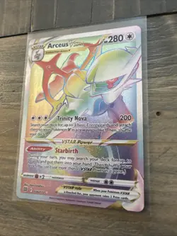 Pokemon Arceus VSTAR TCG Holo Card Brilliant Stars 176/172 Rainbow Secret Rare - Image 3