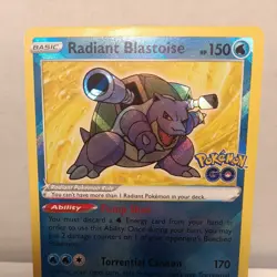Pokemon Card TCG - Radiant Blastoise 018/078 Radiant Holo Rare - Pokemon GO - Image 2