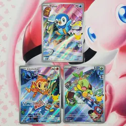Piplup 042 + Chimchar 041 + Turtwig 040 - First Partner Pokemon Cards - #L461 - Image 1