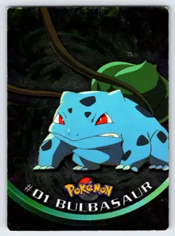 Bulbasaur #01 1999 Topps Pokemon Card Holo Blue Logo Nintendo Vintage Rare - Mp - Image 1