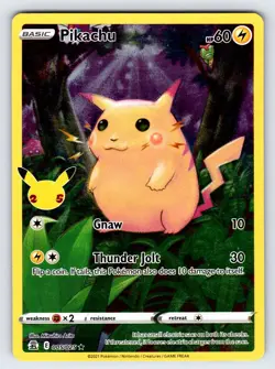 Pikachu 005/025 2021 Celebrations Set Pokemon Card Arita Ultra Rare Holo - Lp - Image 1