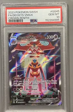 Pokemon TCG Deoxys VMAX English Crown Zenith GG45/GG70 PSA 10 Gem Mint - Image 1