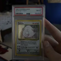 Pokemon PSA 8 NM-MT Chansey 3/102 Base Set Holofoil 1999 WOTC S#4876 - Image 1