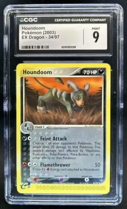2003 Pokemon EX Dragon Houndoom #34/97 CGC 9 - Image 1