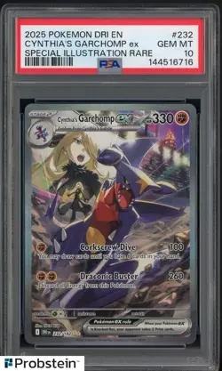 2025 Pokemon DRI EN Special Illustration Rare #232 Cynthia's Garchomp ex PSA 10 - Image 1