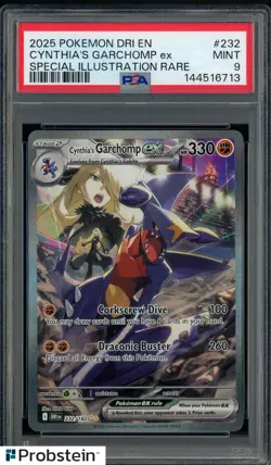 2025 Pokemon DRI EN Special Illustration Rare #232 Cynthia's Garchomp ex PSA 9 - Image 1
