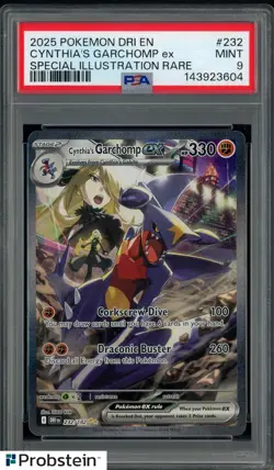 2025 Pokemon DRI EN Special Illustration Rare #232 Cynthia's Garchomp ex PSA 9 - Image 1