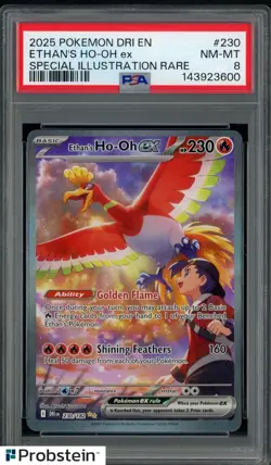 2025 Pokemon DRI EN Special Illustration Rare #230 Ethan's Ho-oh Ex PSA 8 NM-MT - Image 1