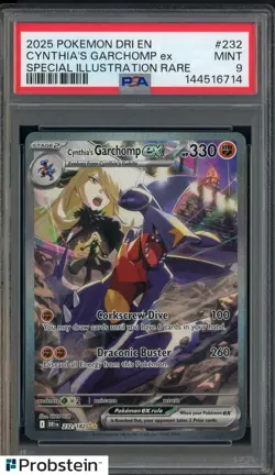 2025 Pokemon DRI EN Special Illustration Rare #232 Cynthia's Garchomp ex PSA 9 - Image 1