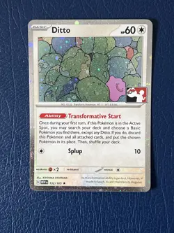 Pokemon TCG card - Play Prize Pack Series 6 Ditto Stamped Holo 132/165 English - Image 1
