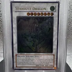 Yu-Gi-Oh! Stardust Dragon TDGS-EN040 1st Edition Ultimate Rare PSA 8 2008 - Image 2