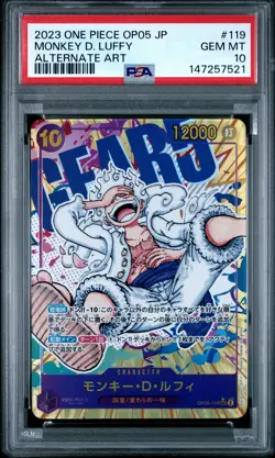 2023 ONE PIECE JAPANESE OP05-AWAKENING OF THE NEW ERA MONKEY D. LUFFY PSA 10 - Image 1