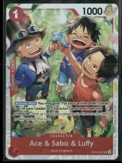 2025 One Piece Carrying on His Will Ace & Sabo & Luffy #OP13-007 - Image 1