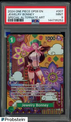 2024 One Piece OP08 EN Special Alternate Art #007 Jewelry Bonney PSA 9 MINT - Image 1