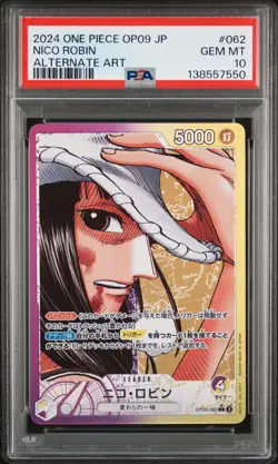 2024 One Piece OP09 Japanese Nico Robin Alternate Art #062 PSA 10 Gem Mint - Image 1