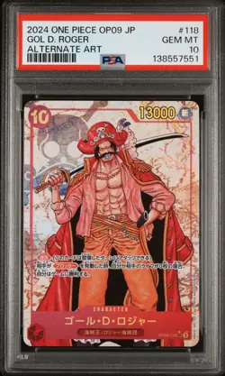 2024 One Piece OP09 Japanese Gol D. Roger Alternate Art #118 PSA 10 Gem Mint - Image 1