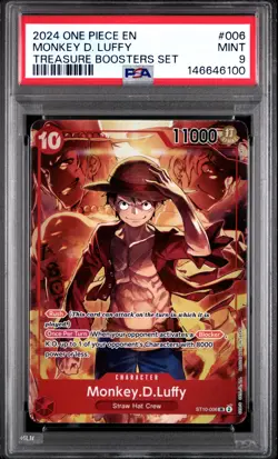 2024 ONE PIECE PROMOS TREASURE BOOSTERS SET #006 MONKEY D. LUFFY PSA 9 - Image 1