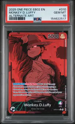 2025 ONE PIECE EB02-EXTRA BOOSTER -ANIME 25TH COLLECTION- MONKEY D. LUFFY PSA 10 - Image 1