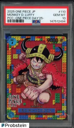 2025 One Piece JPN PCC One Piece Day '25 #110 Monkey D. Luffy PSA 10 GEM MINT - Image 1