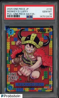 2025 One Piece JPN PCC One Piece Day '25 #110 Monkey D. Luffy PSA 10 GEM MINT - Image 1