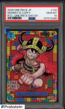2025 One Piece JPN PCC One Piece Day '25 #110 Monkey D. Luffy PSA 10 GEM MINT - Image 1