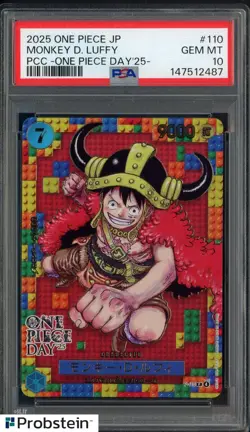 2025 One Piece JPN PCC One Piece Day '25 #110 Monkey D. Luffy PSA 10 GEM MINT - Image 1