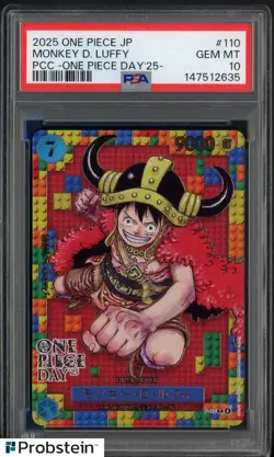 2025 One Piece JPN PCC One Piece Day '25 #110 Monkey D. Luffy PSA 10 GEM MINT - Image 1