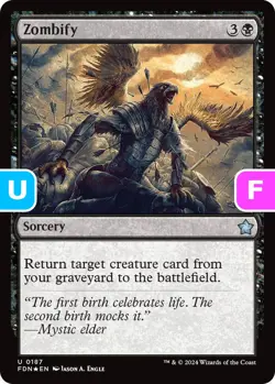 MTG Zombify Foundations Uncommon Sorcery NM - Foil - Image 1