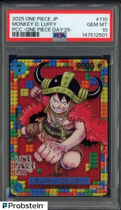 2025 One Piece JPN PCC One Piece Day '25 #110 Monkey D. Luffy PSA 10 GEM MINT - Image 1