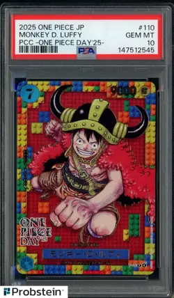 2025 One Piece JPN PCC One Piece Day '25 #110 Monkey D. Luffy PSA 10 GEM MINT - Image 1