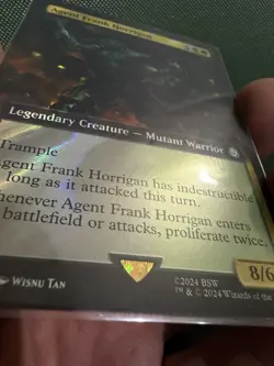 MINT Frank Horrigan Borderless Surge Foil, Fallout MTG Card, LOOK! - Image 2
