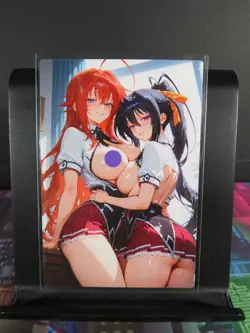 Akeno & Rias High School DxD Custom Art Card NM Anime Sexy Waifu Collectible - Image 1