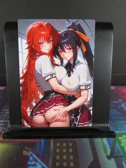 Akeno & Rias High School DxD Custom Art Card NM Anime Sexy Waifu Collectible - Image 1