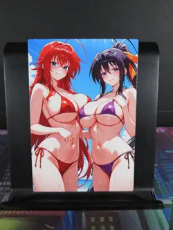Akeno & Rias High School DxD Custom Art Card NM Anime Sexy Waifu Collectible - Image 1