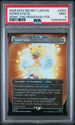 2025 MTG SECRET LAIR DROP SONIC: FRIENDS & FOES-FOIL #2081 SUPER STATE PSA 9 - Image 1