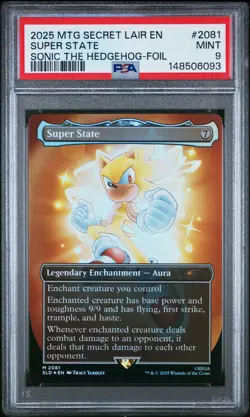 2025 MTG SECRET LAIR DROP SONIC: FRIENDS & FOES-FOIL #2081 SUPER STATE PSA 9 - Image 1