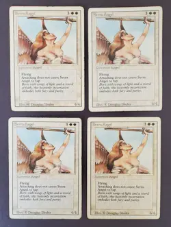 MTG Magic the Gathering Serra Angel Revised Edition x4 Playset MP/HP Lot 2 - Image 1