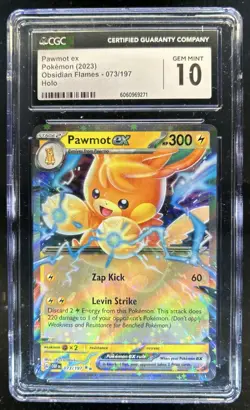 2023 Pokemon SV Obsidian Flames Pawmot ex Holo #073/197 CGC 10 - Image 1