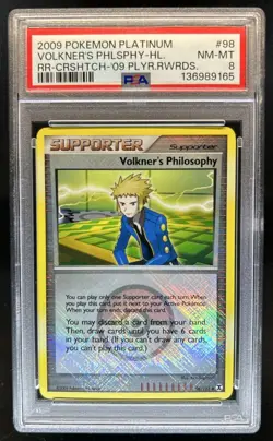2009 Pokemon Platinum Rising Rivals Volkner's Philosophy Reverse #98/111 PSA 8 - Image 1