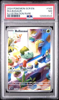 BULBASAUR PSA 7 #143 2024 POKEMON SCR EN-STELLAR CROWN ILLUSTRATION RARE - Image 1