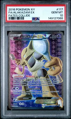 2016 Pokemon Alakazam Ex #117 XY Fates Collide Full Art Gem Mint PSA 10 - Image 1