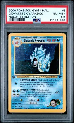 2000 POKEMON GYM CHALLENGE HOLO-1ST EDITION #5 GIOVANNI'S GYARADOS PSA 8.5 - Image 1