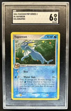 2006 Pokemon POP Series 3 Vaporeon Holo #6/17 SGC 6 - Image 1