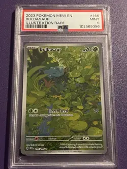 Pokemon TCG Bulbasaur Holo Illustration Rare Card 166/165 Scarlet & Violet PSA 9 - Image 1