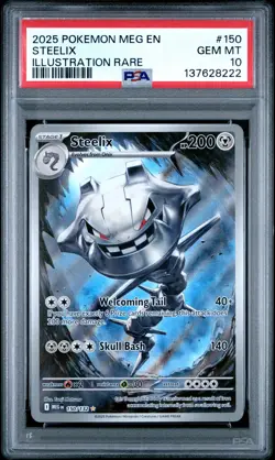 2025 POKEMON MEG EN-MEGA EVOLUTION ILLUSTRATION RARE #150 STEELIX PSA 10 - Image 1